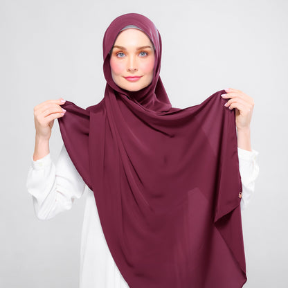[As-Is] Instant Tag n' Go Shawl l Chiffon Silk in Crimson