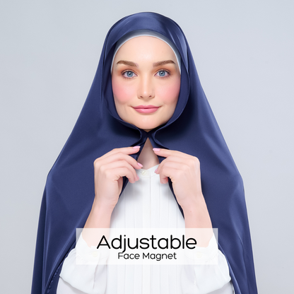 [As-Is] Instant Tag n' Go Shawl l Satin Silk in Deep Blue