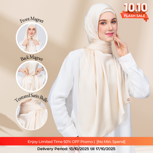 Instant Tag n' Go Shawl | Satin Bulle in Bridal Cream