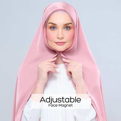 [As-Is] Instant Tag n' Go Shawl l Satin Silk in Dusty Pink