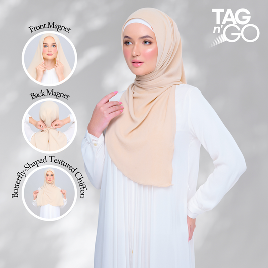 Instant Tag & Go | Textured Chiffon in Light Nude