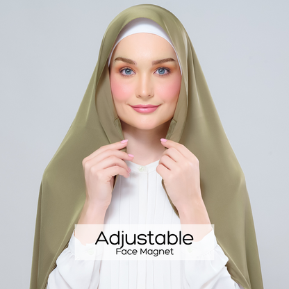 [As-Is] Instant Tag n' Go Shawl l Satin Silk in Olive