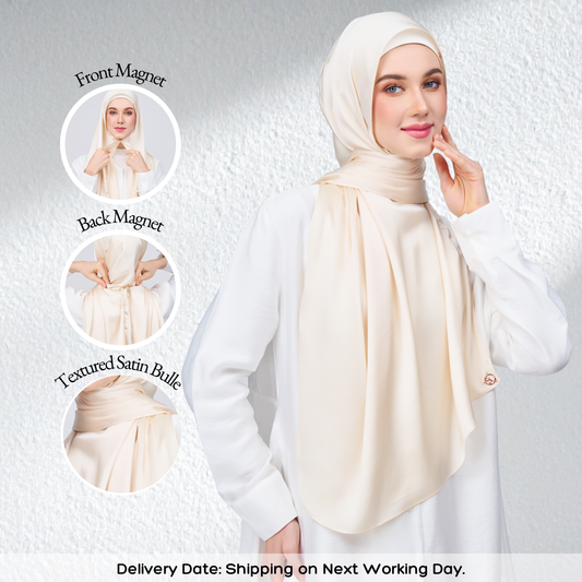 Instant Tag n' Go Shawl | Satin Bulle in Bridal Cream