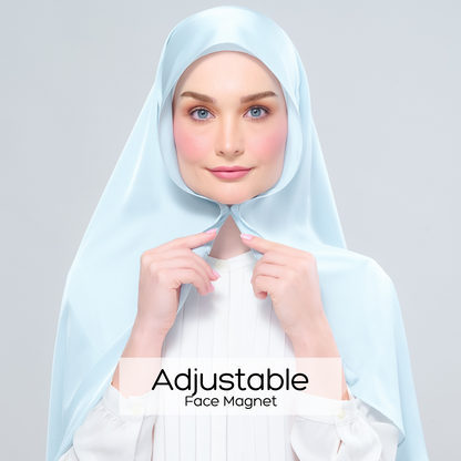 [As-Is] Instant Tag n' Go Shawl l Satin Silk in Mint Blue