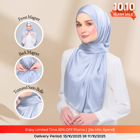 Instant Tag n' Go Shawl | Satin Bulle in Dreamy Sky