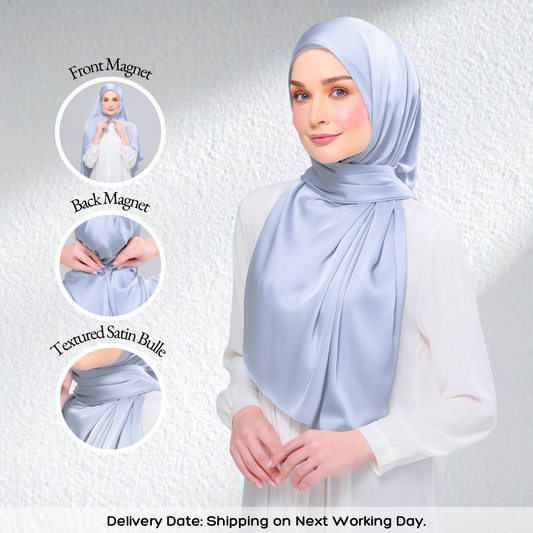 Instant Tag n' Go Shawl | Satin Bulle in Dreamy Sky