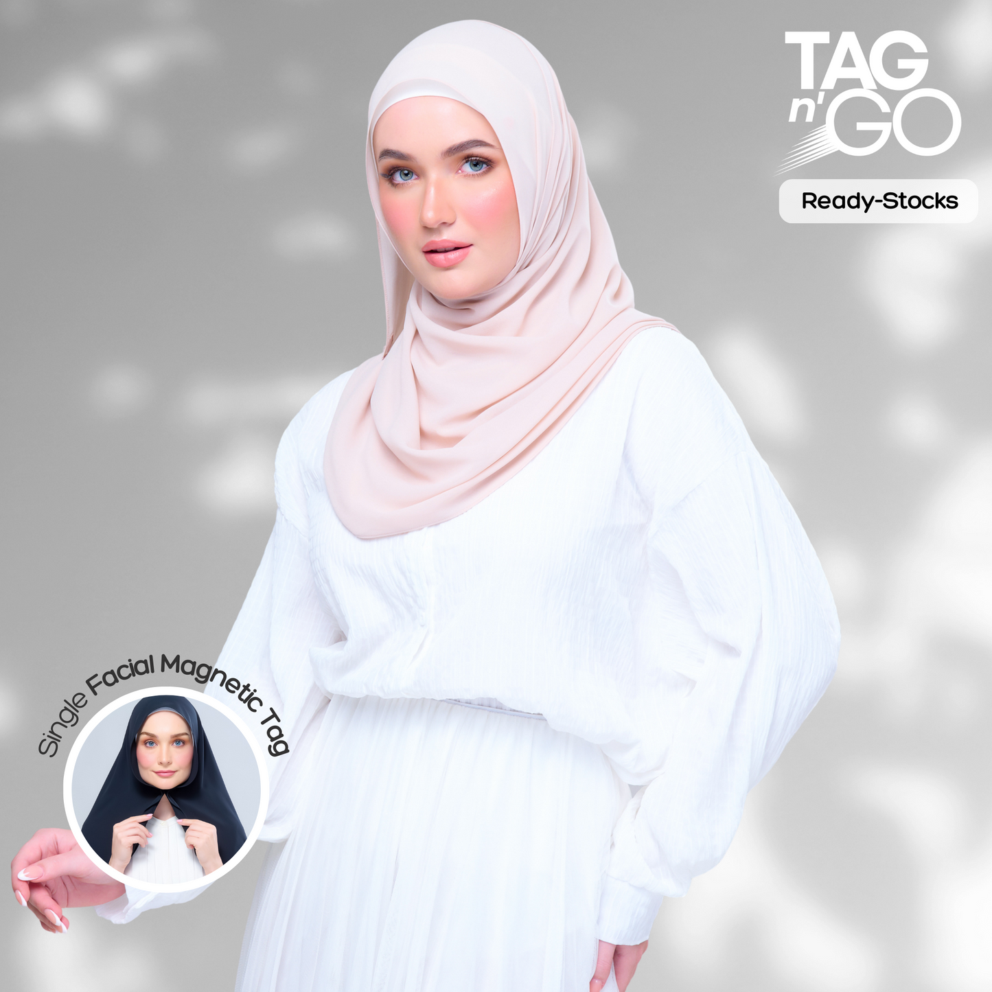 Basic Tag & Go | Heavy Chiffon in Nude Cream