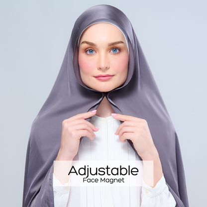 [As-Is] Instant Tag n' Go Shawl l Satin Silk in Deep Grey