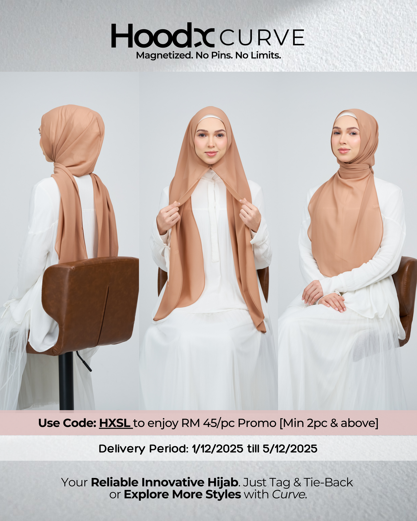 HoodX Curve in Ash Brown