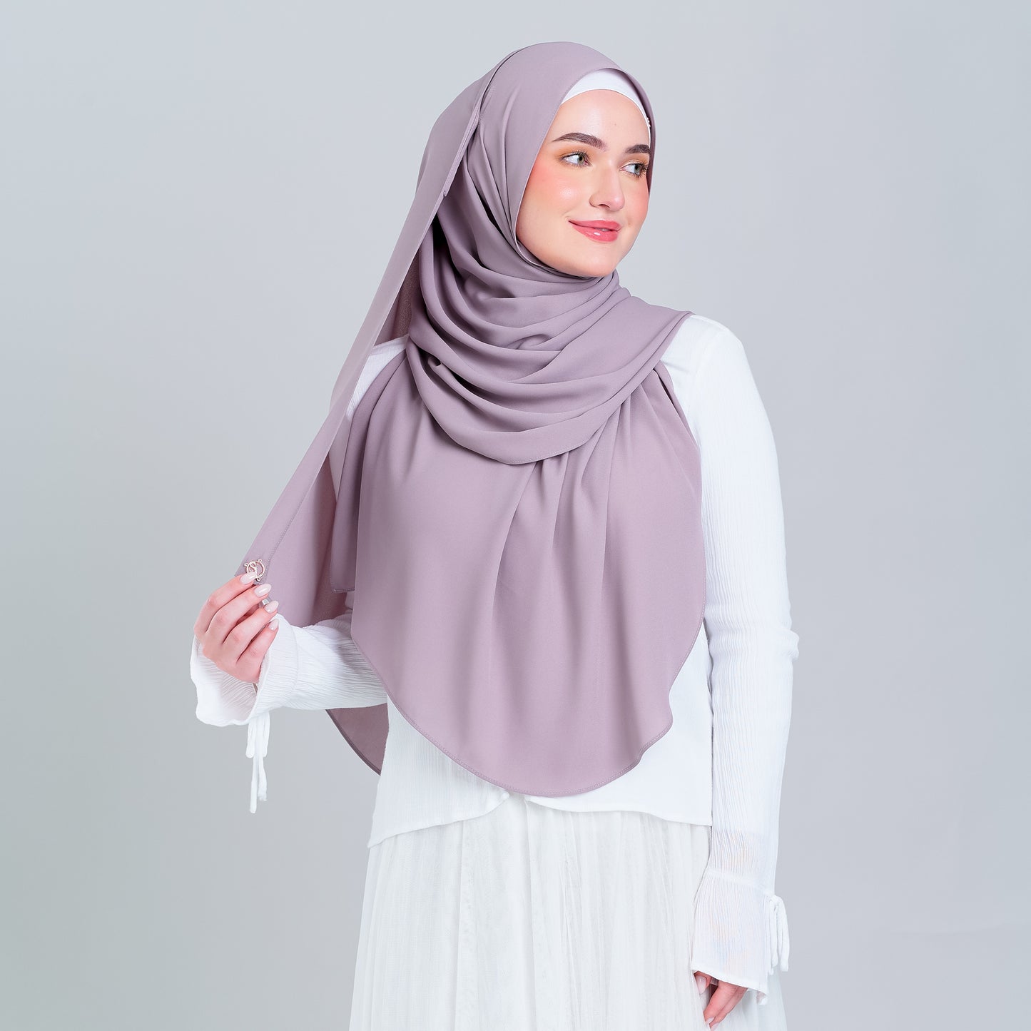 Tag n' Go Max [2M] | Premium Korean Chiffon in Ash Taupe