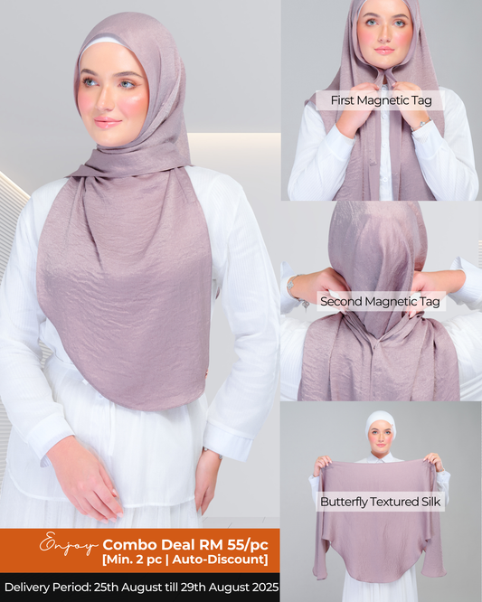 Instant Tag n' Go Butterfly | Textured Silk in Ash Taupe