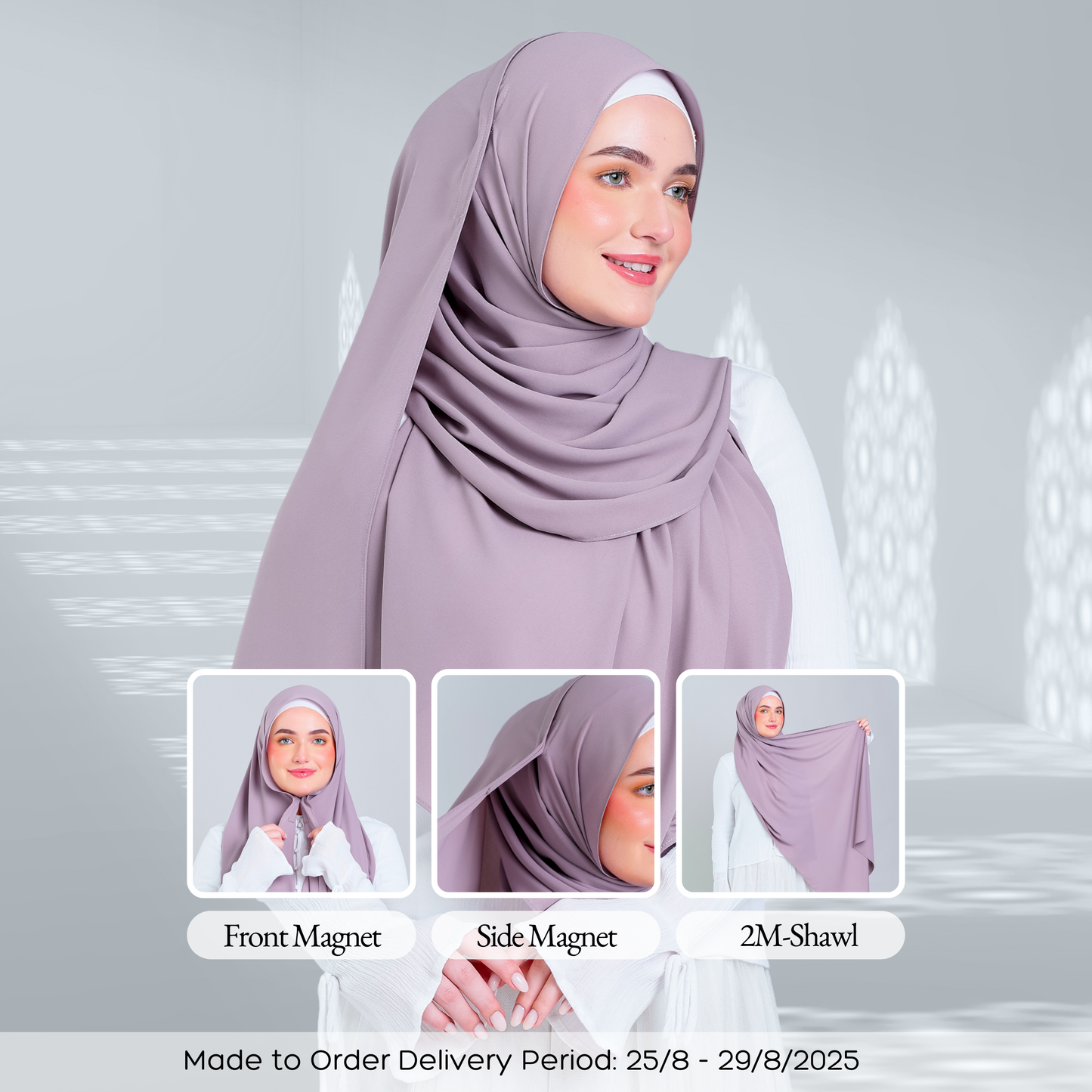 Tag n' Go Max [2M] | Premium Korean Chiffon in Ash Taupe