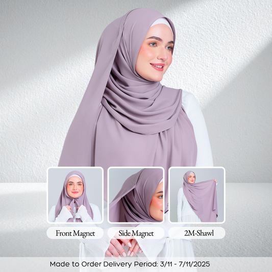 Tag n' Go Max [2M] | Premium Korean Chiffon in Ash Taupe
