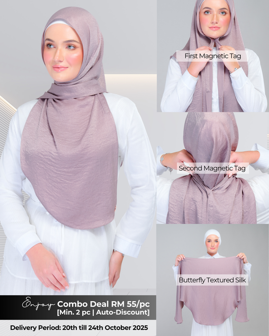 Instant Tag n' Go Butterfly | Textured Silk in Ash Taupe