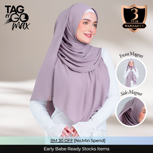 Tag n' Go Max [2M] | Premium Korean Chiffon in Ash Taupe