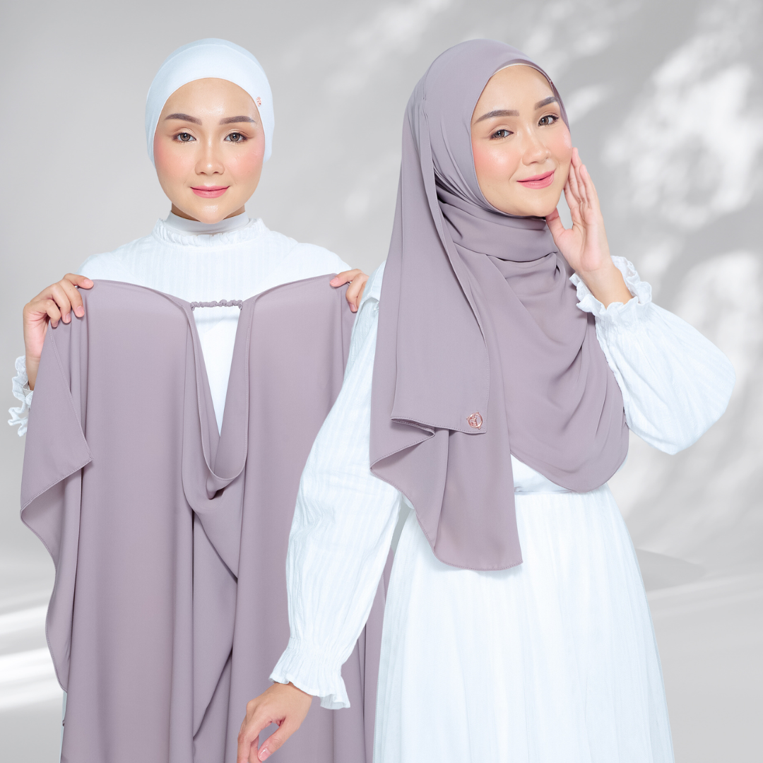 Semi-Instant Sarongje | Chiffon Silk in Ash Taupe