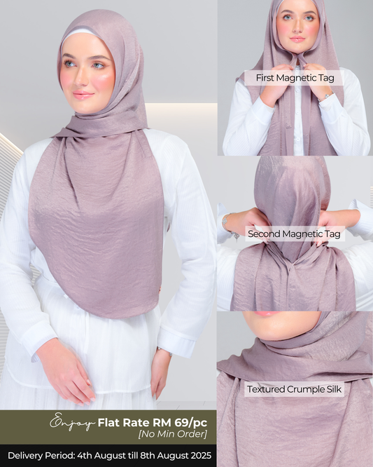 Instant Tag n' Go Shawl | Textured Silk in Ash Taupe