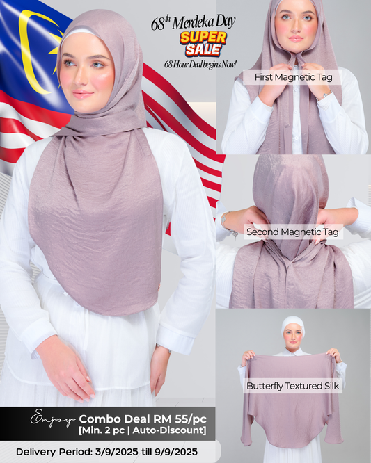 Instant Tag n' Go Butterfly | Textured Silk in Ash Taupe