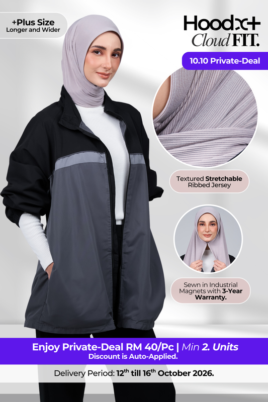 [10.10 PD] ♛ HoodX+ CloudFit in Ash
