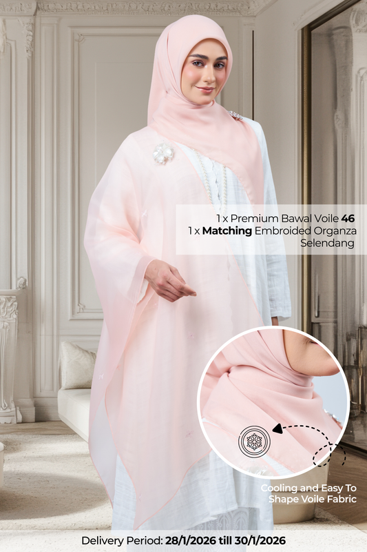 2IN1 Rhea Raya Set in Ayu [Salmon Peach]