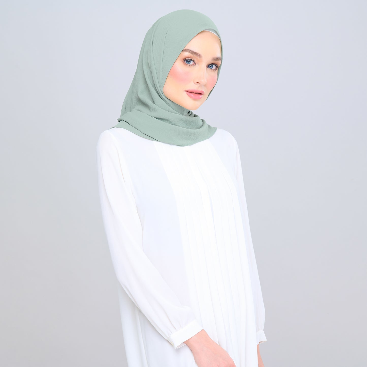 'New' Instant Tag & Go | Textured Chiffon in Dusty Green