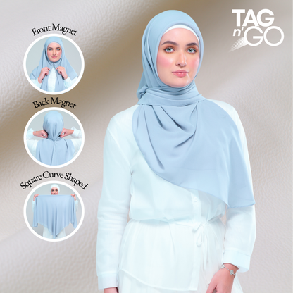 Instant Square Tag & Go l Cotton Voile in Baby Blue