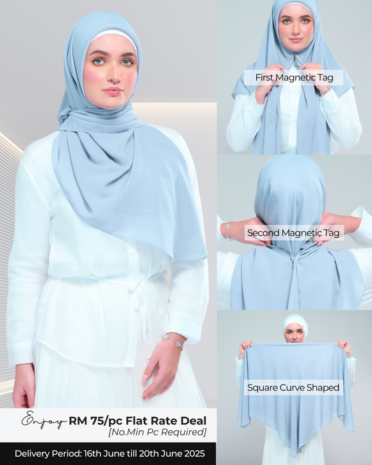 Instant Square Tag & Go l Cotton Voile in Baby Blue