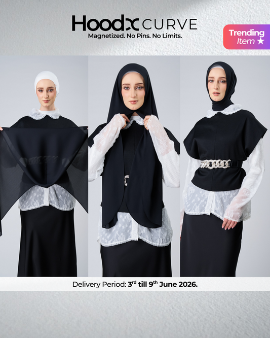 HoodX Curve in Black [Korean Chiffon]