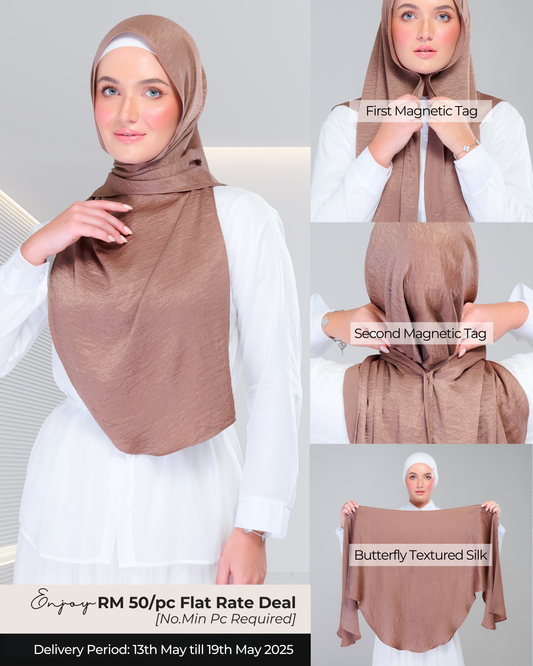 Instant Tag n' Go Butterfly | Textured Silk in Mocha