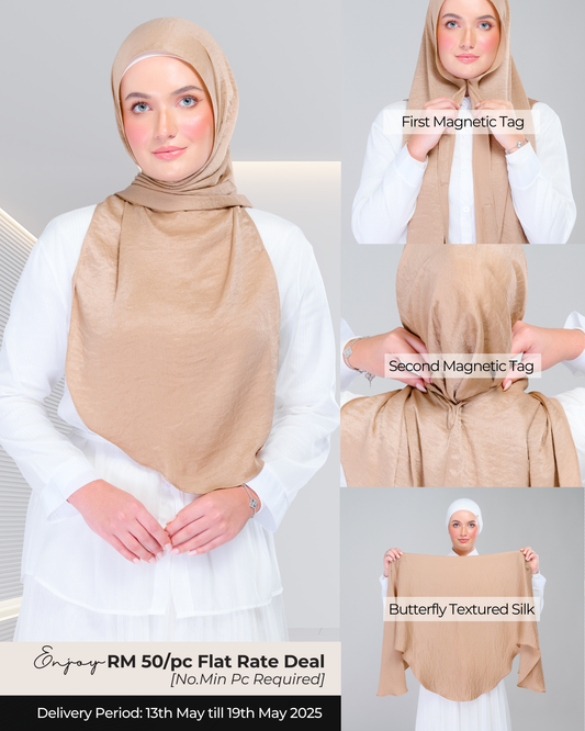 Instant Tag n' Go Butterfly | Textured Silk in Caramel Latte