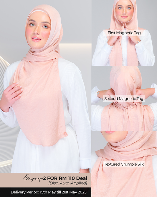 Instant Tag n' Go Shawl | Textured Silk in Light Coral