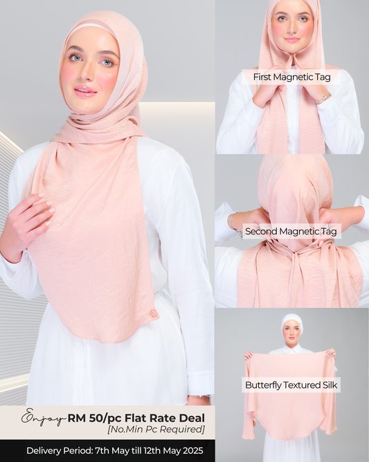 Instant Tag n' Go Butterfly | Textured Silk in Light Coral