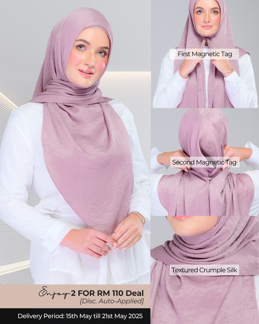 Instant Tag n' Go Shawl | Textured Silk in Soft Pink