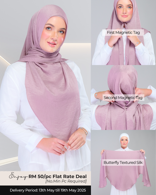 Instant Tag n' Go Butterfly | Textured Silk in Deep Rose