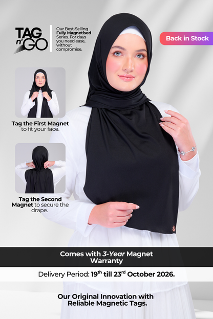 Instant Tag n' Go Shawl | Ribbed Jersey in Black