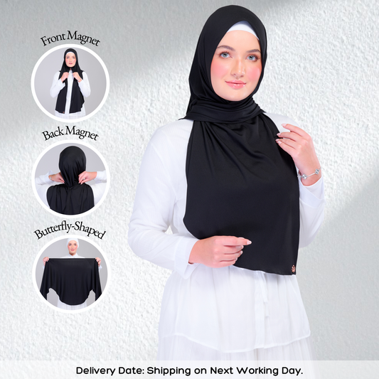 Instant Tag n' Go Butterfly | Ribbed Jersey in Black