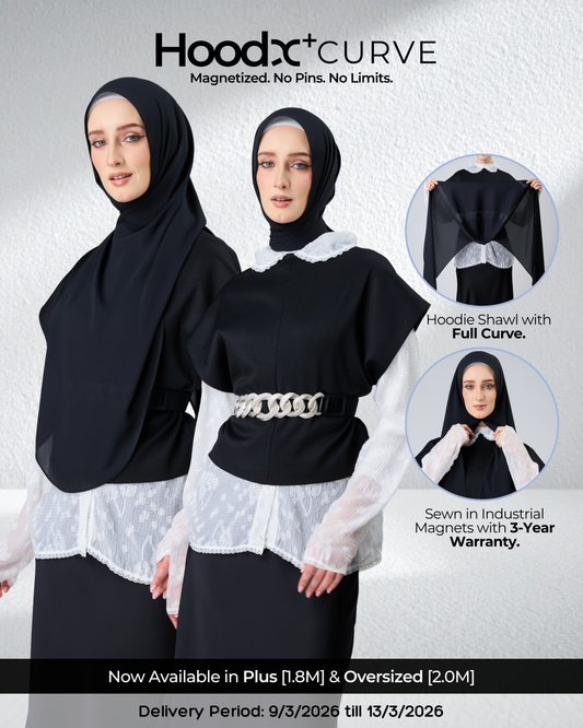 HoodX⁺Plus Curve in Black [Korean Chiffon]