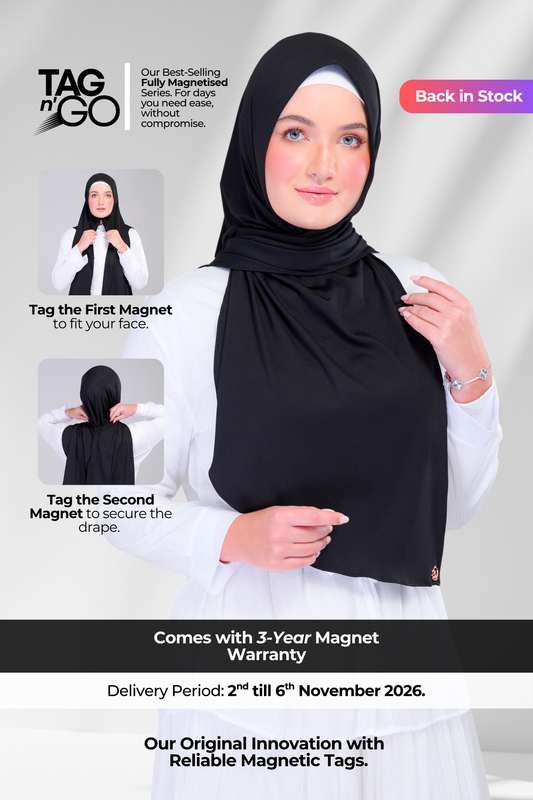 Instant Tag n' Go Shawl | Ribbed Jersey in Black