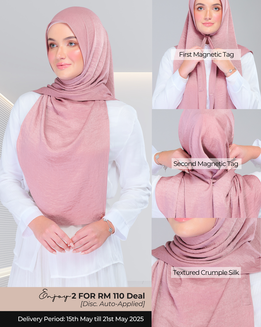 Instant Tag n' Go Shawl | Textured Silk in Blush