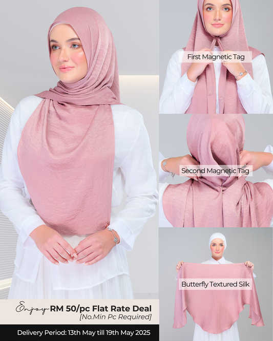 Instant Tag n' Go Butterfly | Textured Silk in Blush