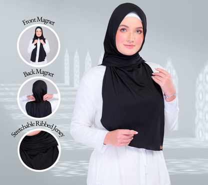[As-Is] Instant Tag n' Go Shawl | Ribbed Jersey in Black
