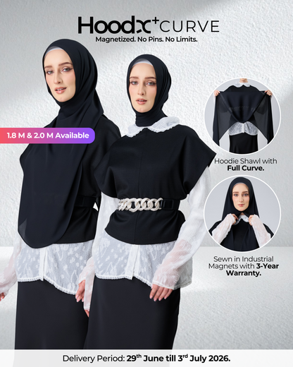 HoodX⁺Plus Curve in Black [Korean Chiffon]