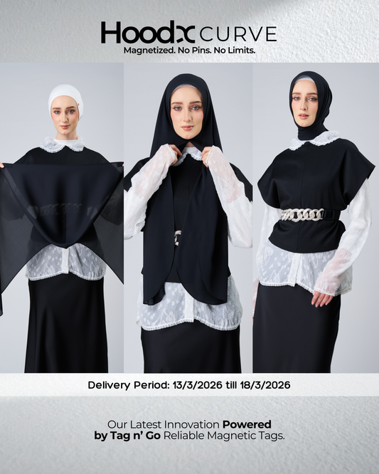 HoodX Curve in Black [Korean Chiffon]