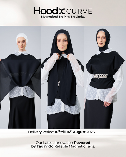 HoodX Curve in Black [Korean Chiffon]