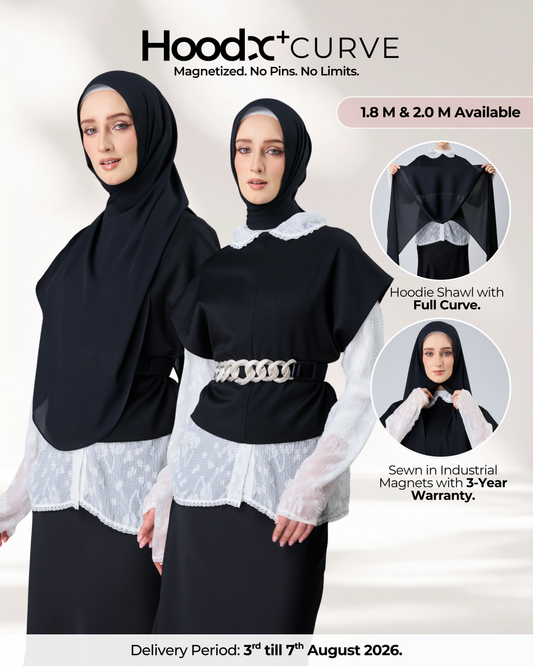 HoodX⁺Plus Curve in Black [Korean Chiffon]
