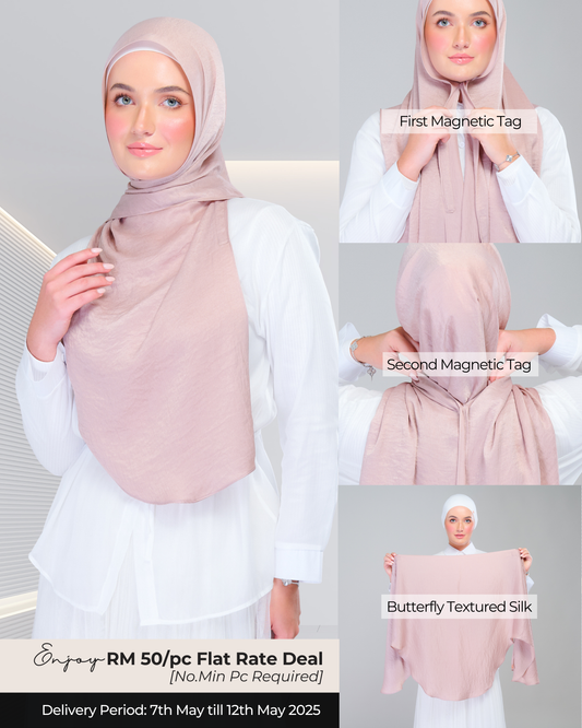 Instant Tag n' Go Butterfly | Textured Silk in Nude Rose