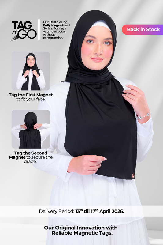 Instant Tag n' Go Shawl | Ribbed Jersey in Black