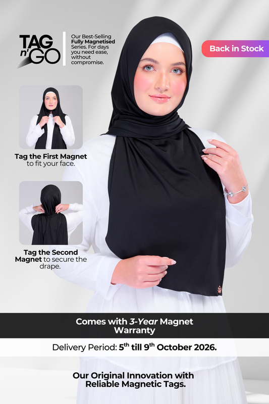 Instant Tag n' Go Shawl | Ribbed Jersey in Black