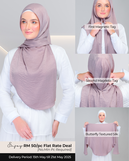 Instant Tag n' Go Butterfly | Textured Silk in Ash Taupe