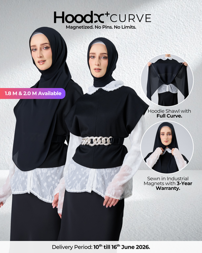 HoodX⁺Plus Curve in Black [Korean Chiffon]